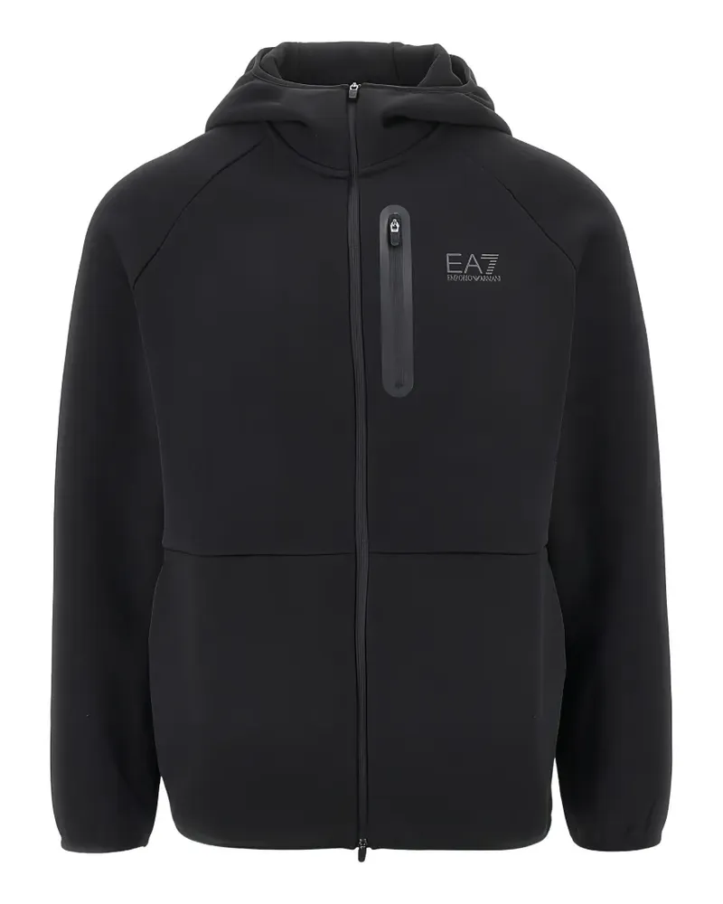 EA7 Natural Ventus 7logo-print zip-up hoodie - Schwarz Schwarz