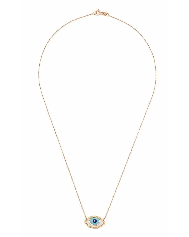 Monan 18kt Gelbgoldhalskette - Rosa Rosa