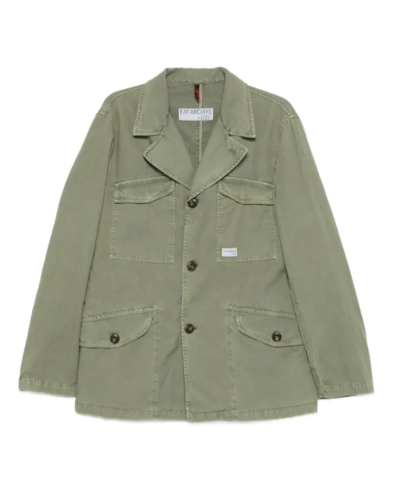 Fay Jacke mit Logo-Patch - Grün Grün