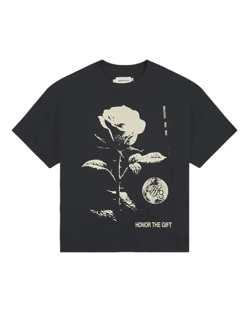Honor The Gift Rose From Concrete T-Shirt - Schwarz Schwarz