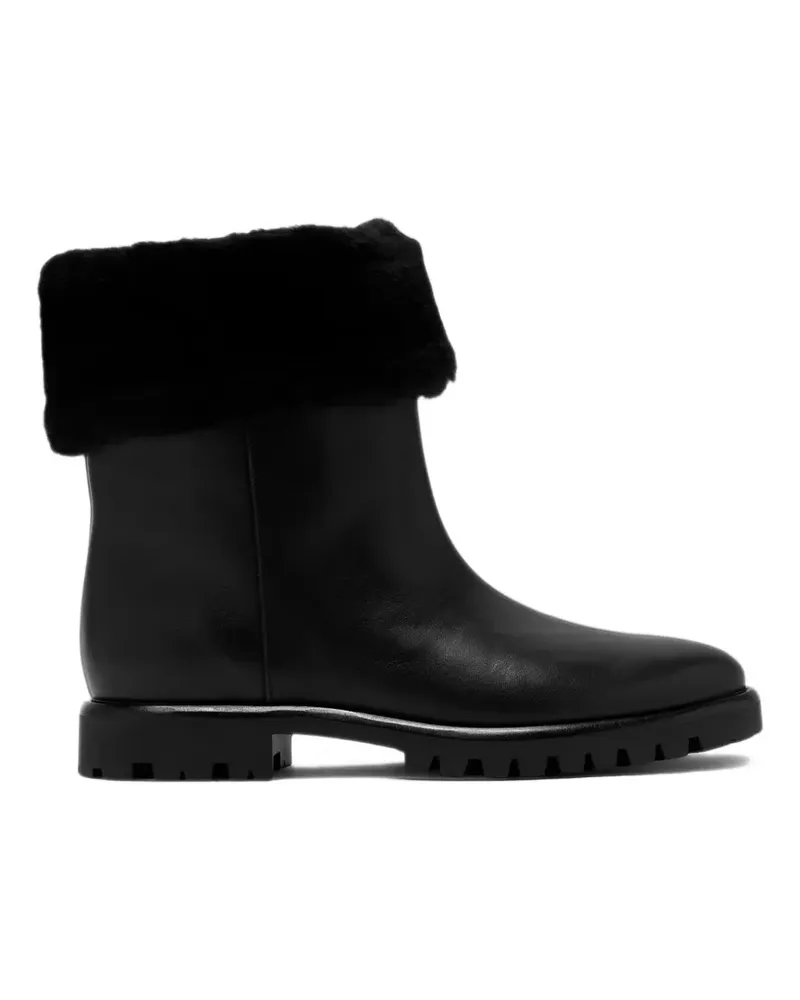 Vince Cameron Stiefeletten aus Leder mit Shearlingbesatz - Schwarz Schwarz