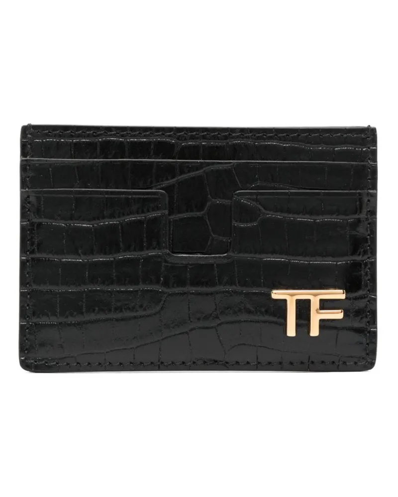 Tom Ford Kartenetui mit Logo-Schild - Schwarz Schwarz