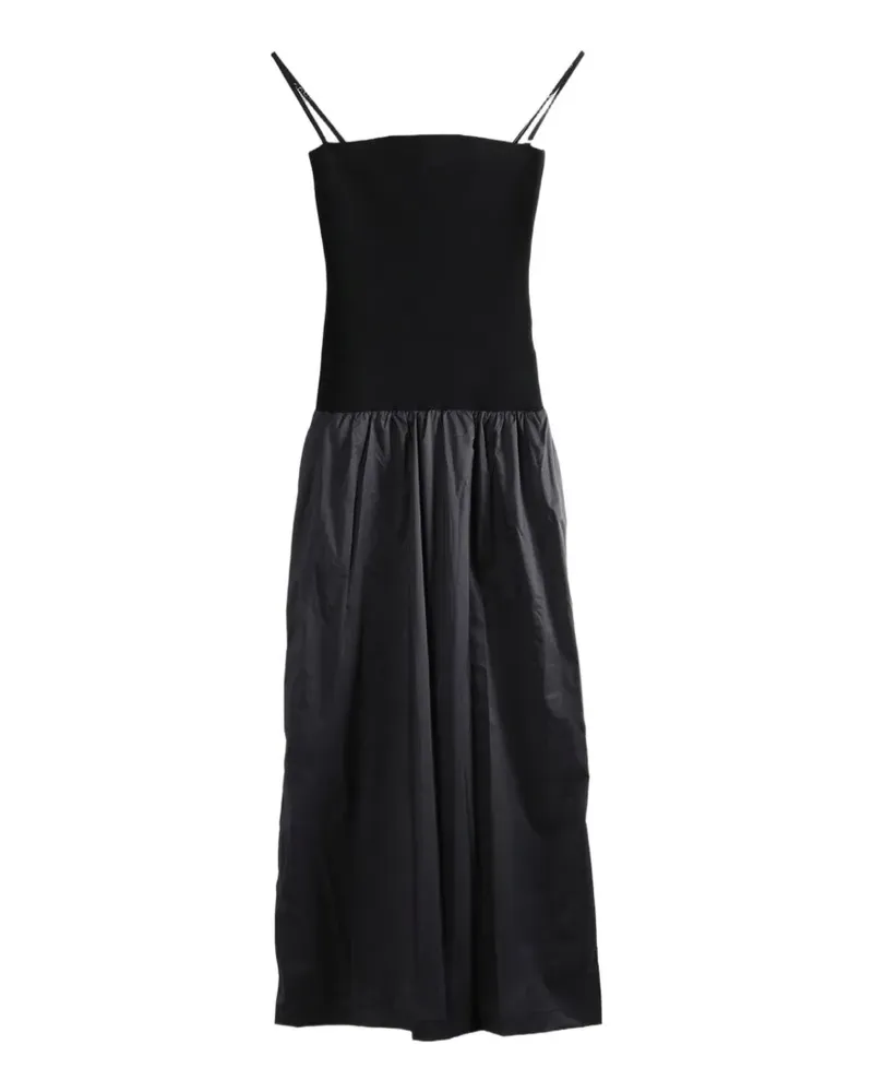 AMOMENTO gathered-skirt spaghetti-strap dress - Schwarz Schwarz