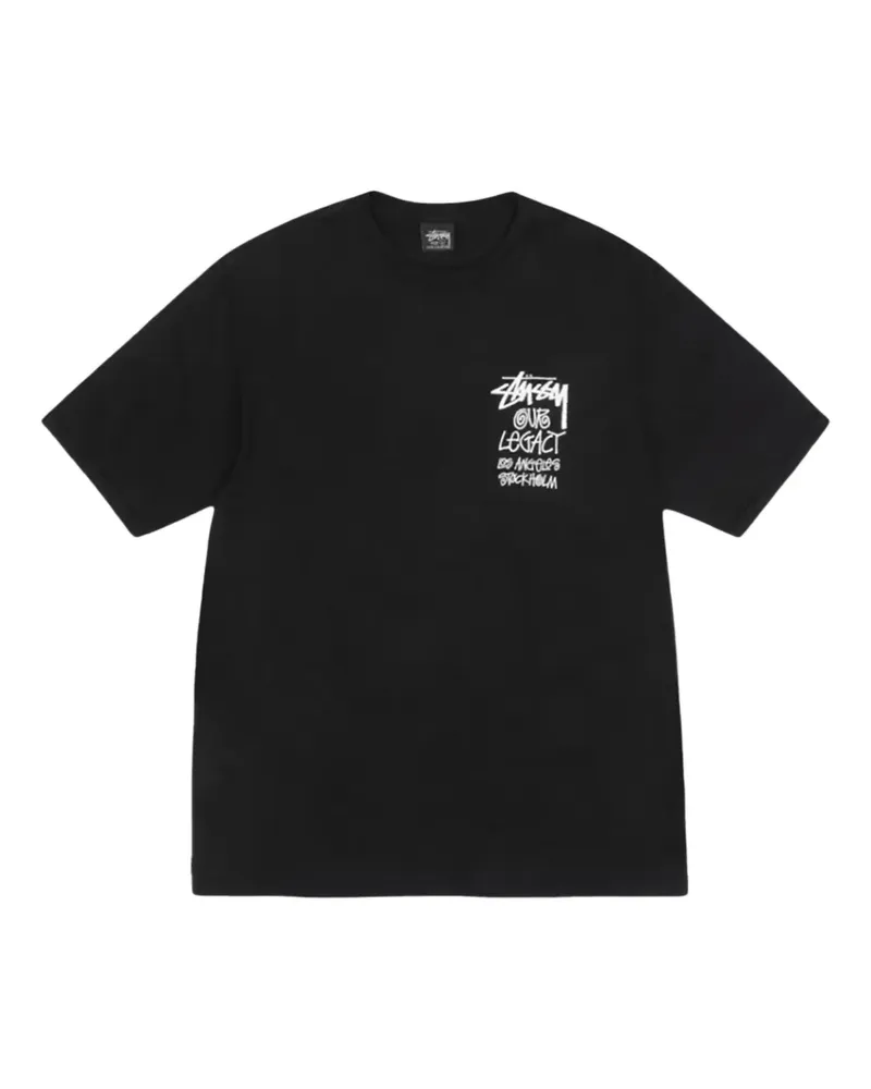 Stüssy x Our Legacy 8 Ball Ying Yang T-Shirt mit Pigmentfärbung - Schwarz Schwarz
