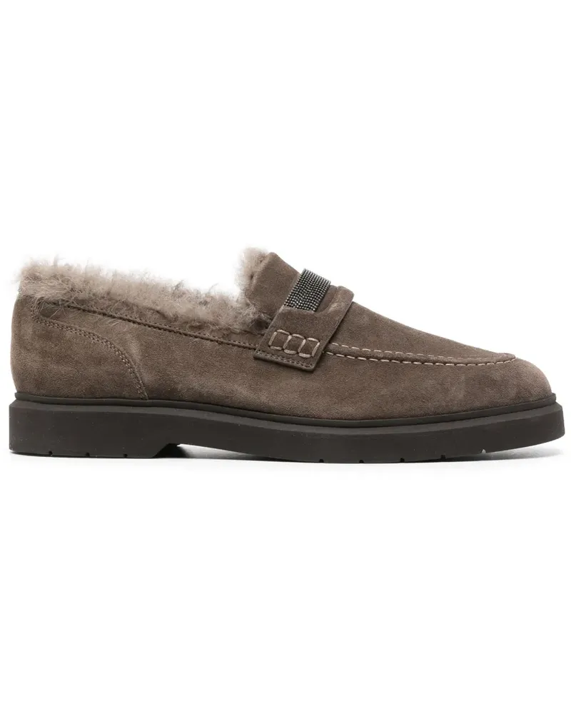Brunello Cucinelli Loafer mit Shearling-Futter - Braun Braun
