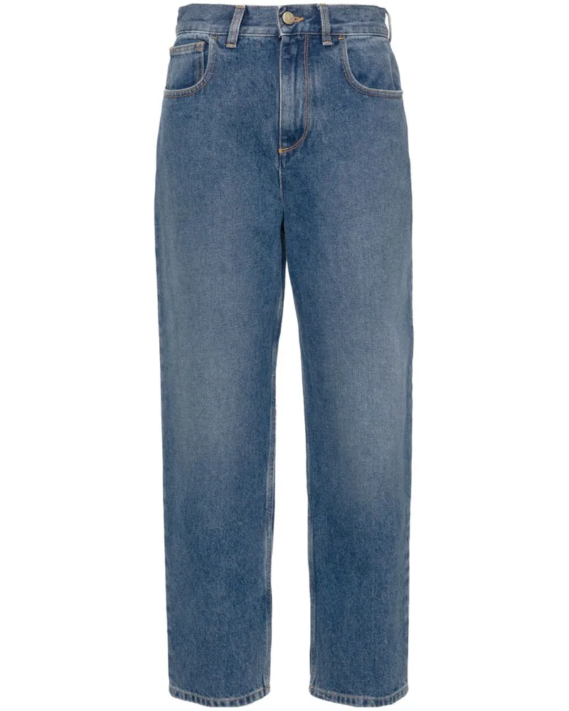 Moncler Halbhohe Straight-Leg-Jeans - Blau Blau