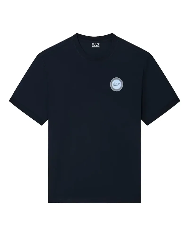 EA7 T-Shirt mit Logo-Patch - Blau Blau