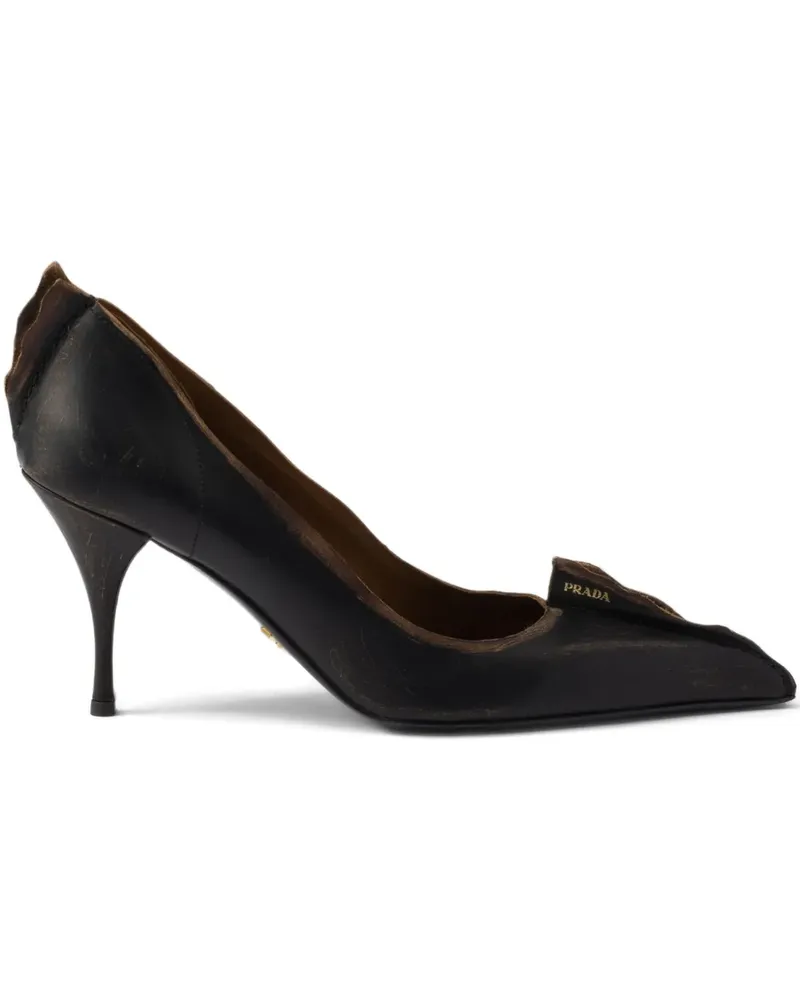 Prada Spitze Antiqued Pumps 85mm - Schwarz Schwarz