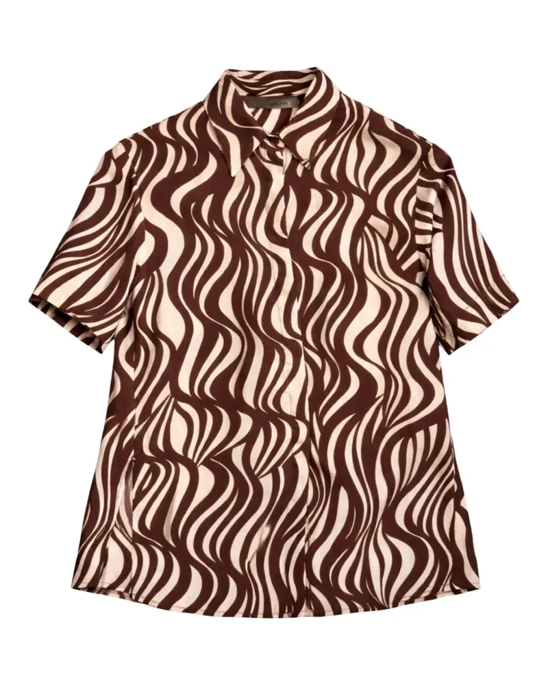Enza Costa Resort wave-print shirt - Braun Braun
