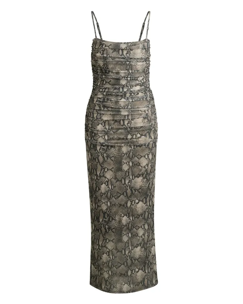 HUGO BOSS Kleid mit Schlangenleder-Print - Silber Silber