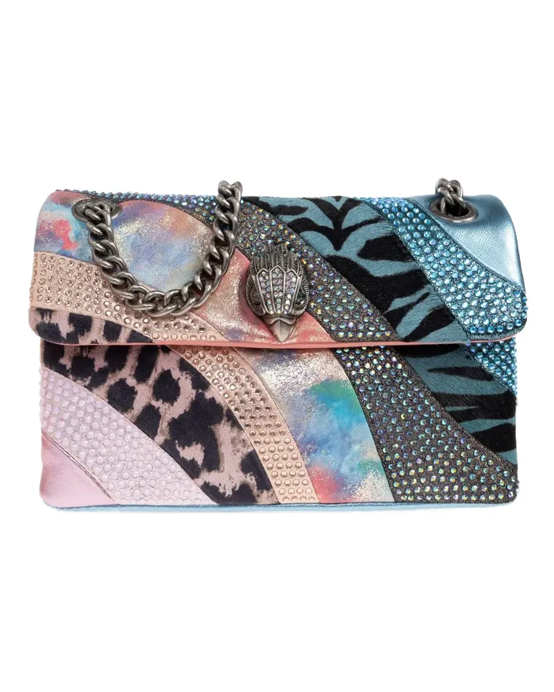 Kurt Geiger Schultertasche im Patchwork-Look mit Kristallen - Rosa Rosa
