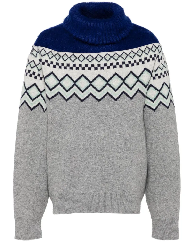 FACETASM Pullover mit Kontrasteinsatz - Grau Grau