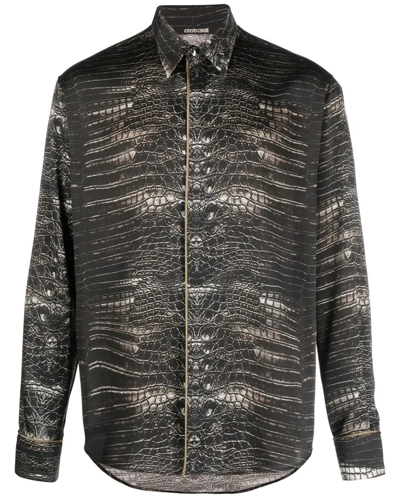 Roberto Cavalli Hemd mit Schlangen-Print - Braun Braun