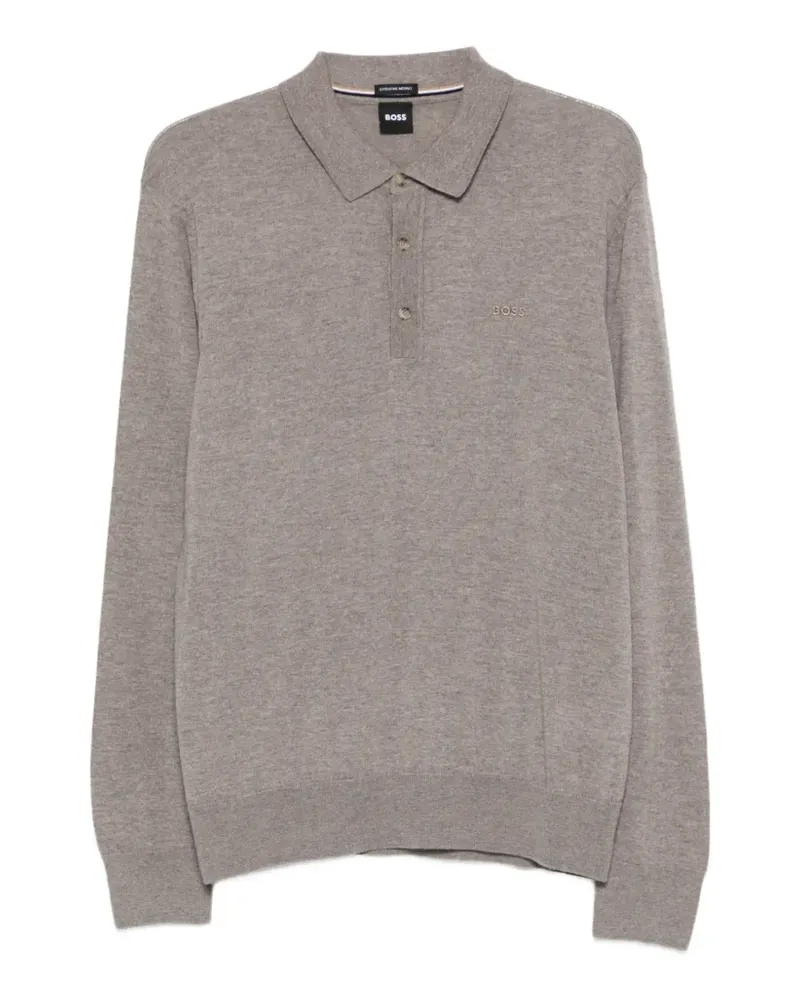 HUGO BOSS Langärmeliges Poloshirt - Nude Nude