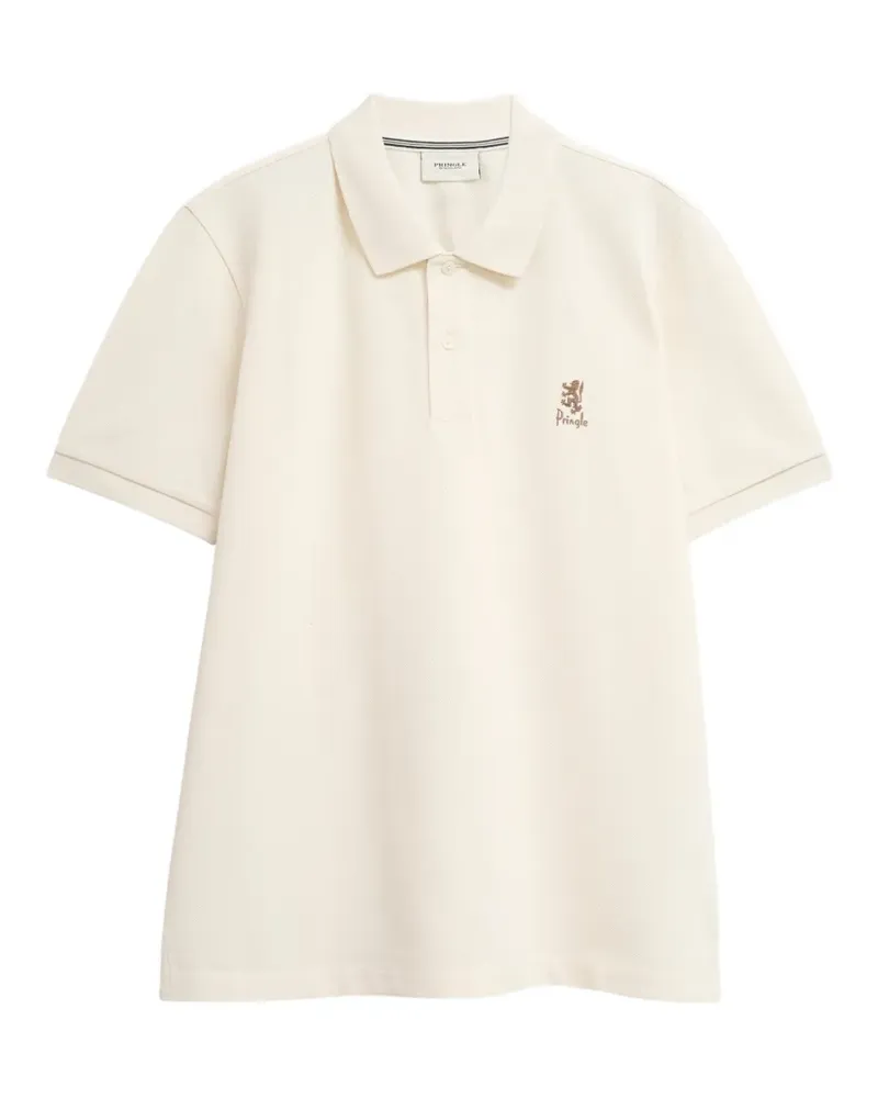 Pringle of Scotland Piqué-Poloshirt mit Löwenstickerei - Nude Nude