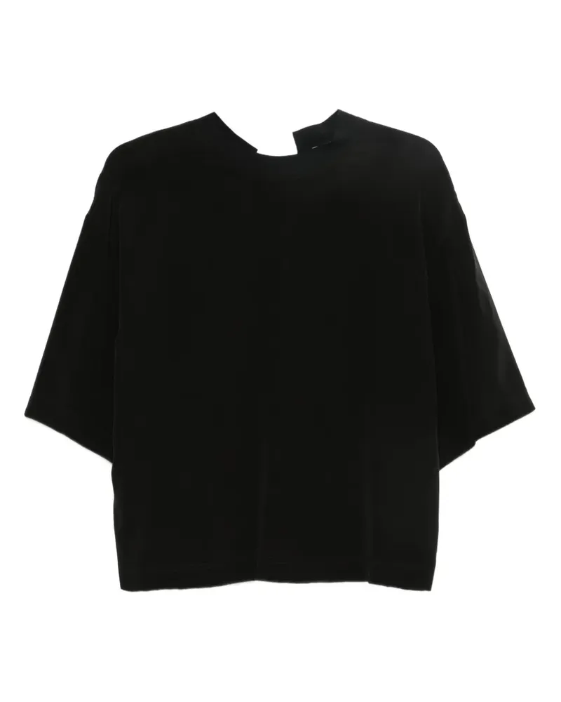 ALYSI T-Shirt mit tiefen Schultern - Schwarz Schwarz