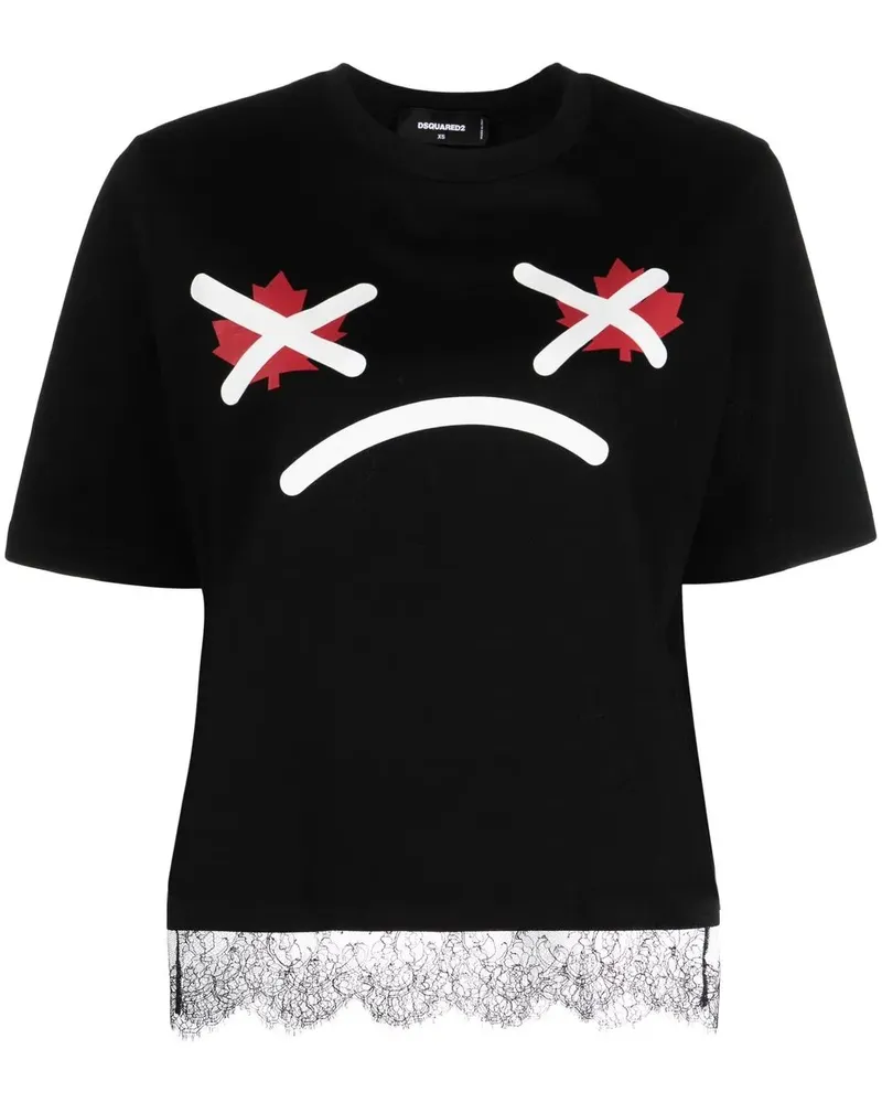 Dsquared2 T-Shirt mit grafischem Print - Schwarz Schwarz