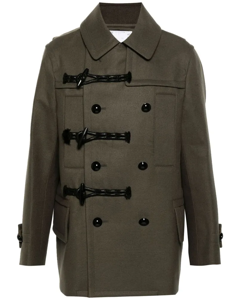 Sacai Klassischer Dufflecoat - Grün Grün