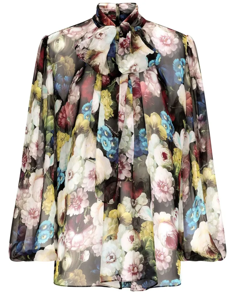 Dolce & Gabbana Bluse mit Print - Schwarz Schwarz