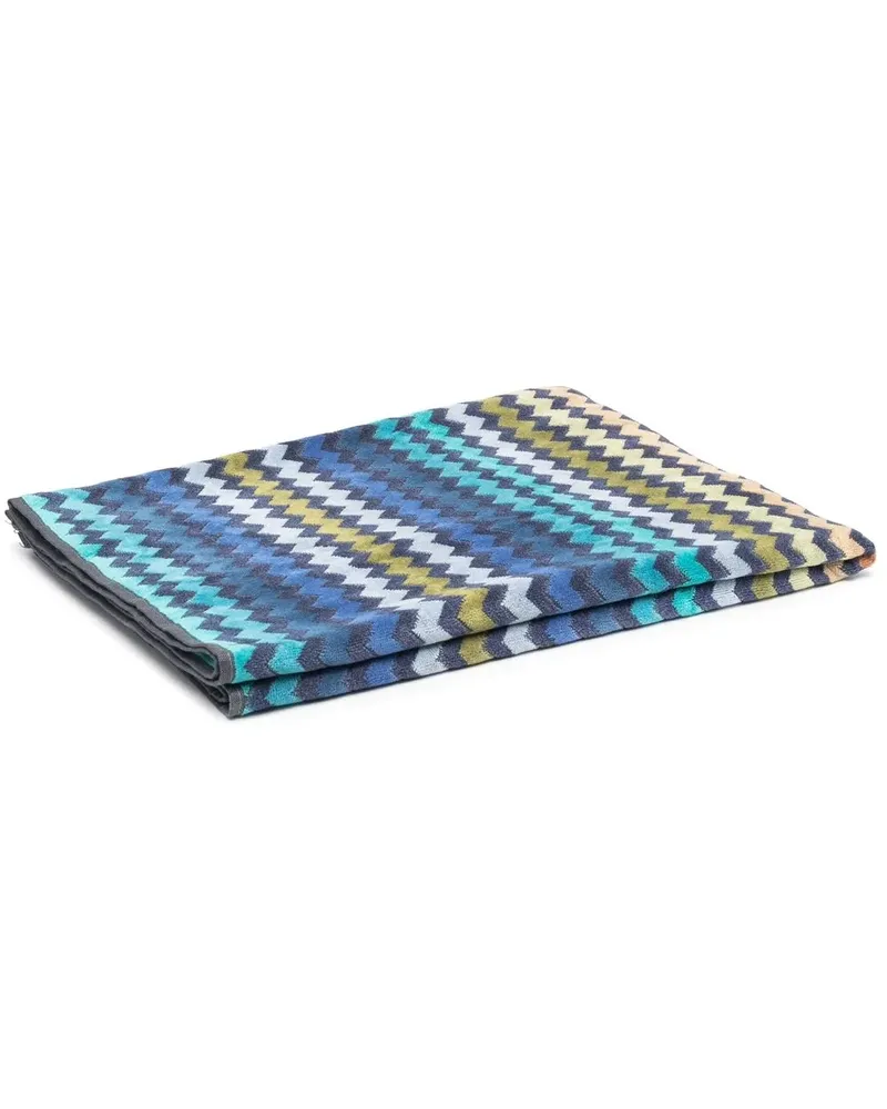 Missoni Home Warner Badetuch mit Zickzackmuster - Blau Blau