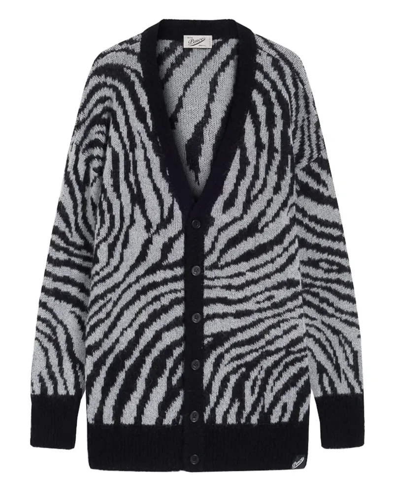 PENCE Cardigan mit Zebramuster - Schwarz Schwarz