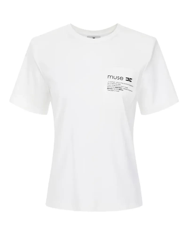 Elisabetta Franchi T-Shirt mit Brusttasche - Weiß Weiß