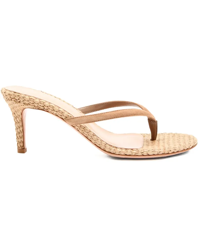 Gianvito Rossi Calypso raffia thong sandals - Nude Nude