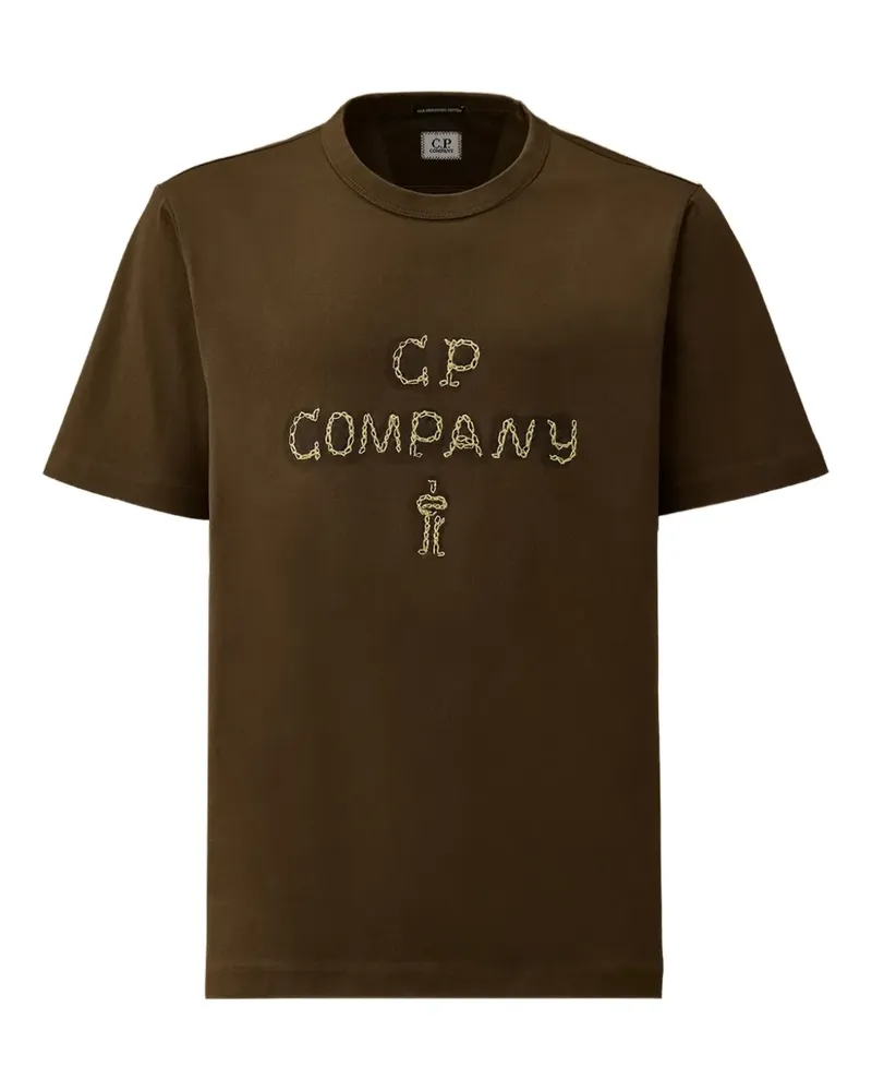 C.P. Company T-Shirt mit Logo-Stickerei - Grün Grün