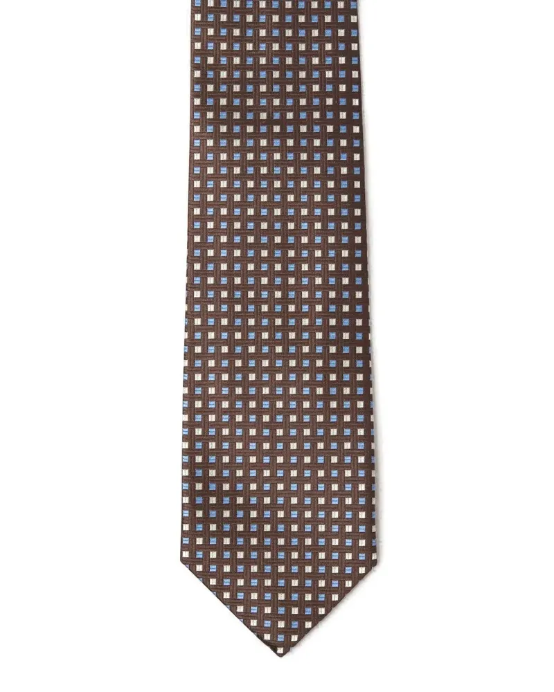 Isaia Krawatte mit Jacquardmuster - Braun Braun