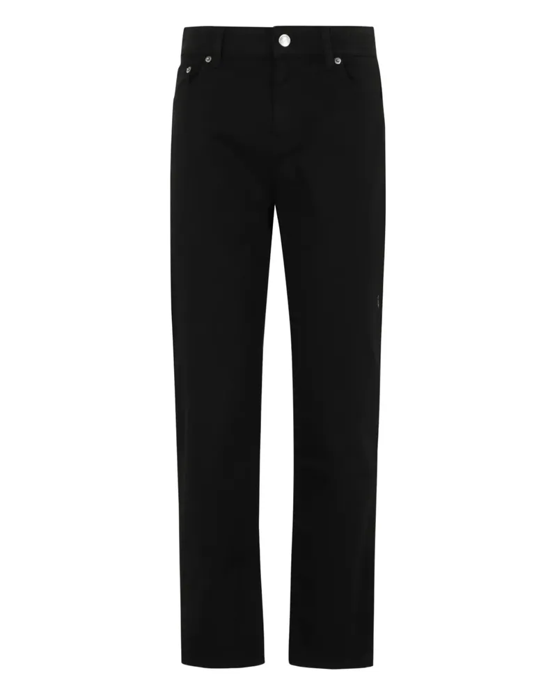 Department 5 Gerade Hose mit Logo-Patch - Schwarz Schwarz