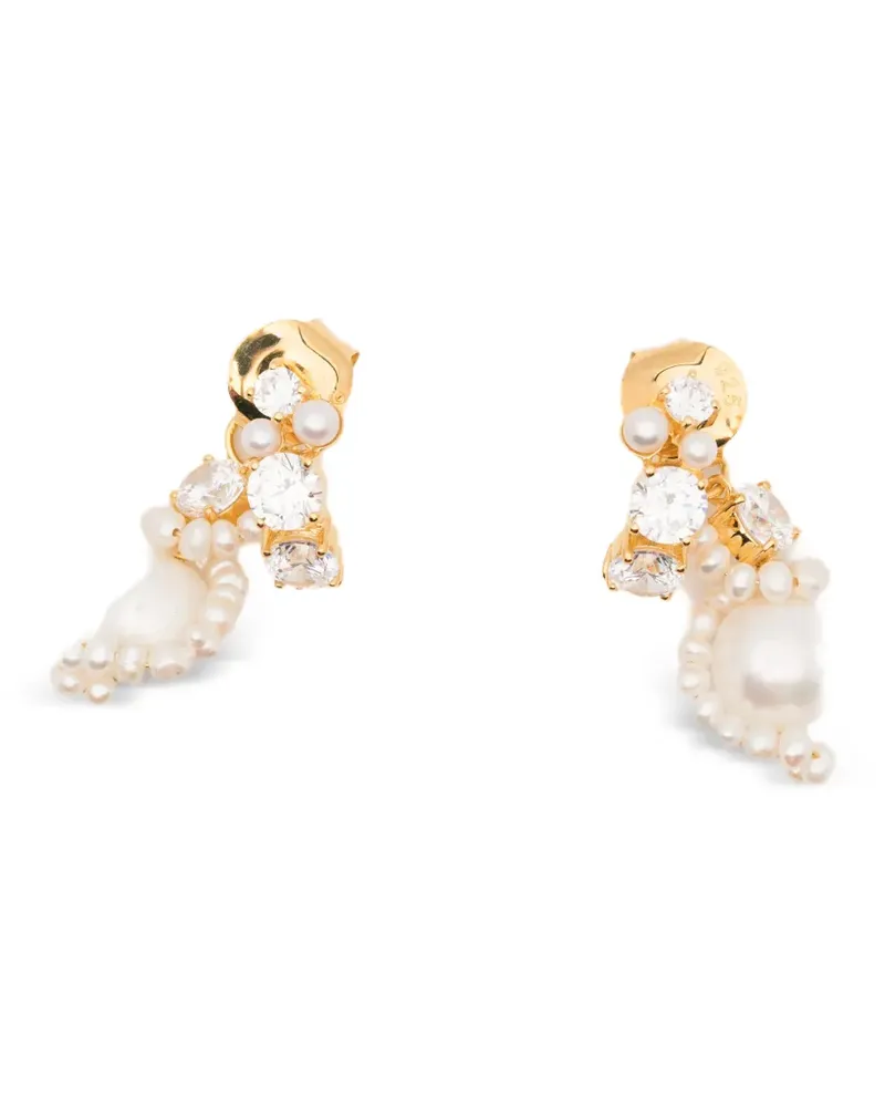 Completedworks Ohrringe mit Perlen und Zirkonia - Gold Gold