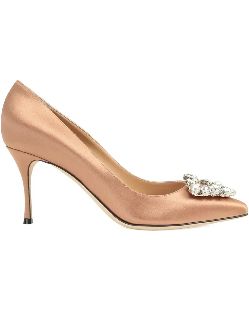 Sergio Rossi Pumps aus Satin 75mm - Nude Nude