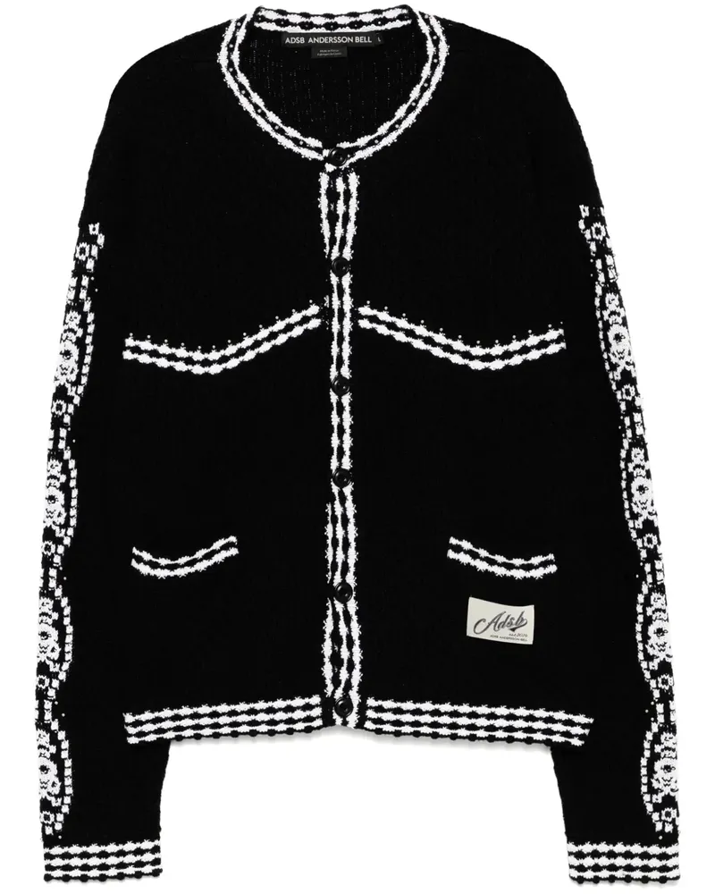 Andersson Bell Fantasia Cardigan mit rundem Ausschnitt - Schwarz Schwarz