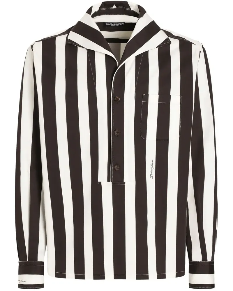 Dolce & Gabbana T-Shirt mit Matrosenkragen - Braun Braun