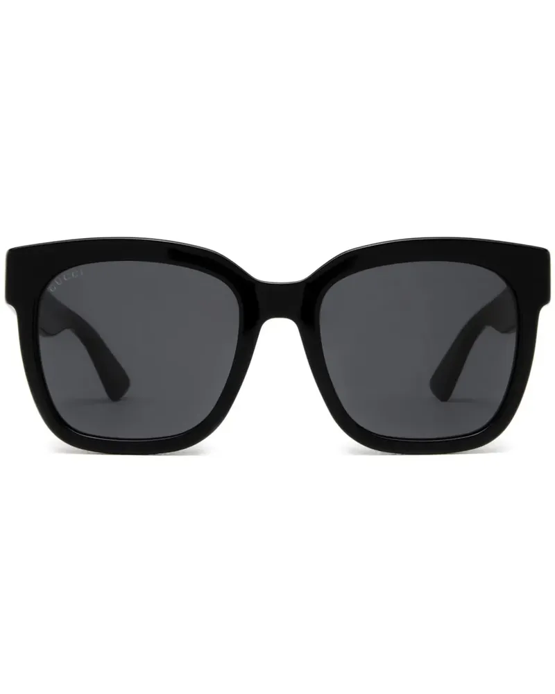 Gucci Eckige Oversized-Sonnenbrille mit GG - Schwarz Schwarz