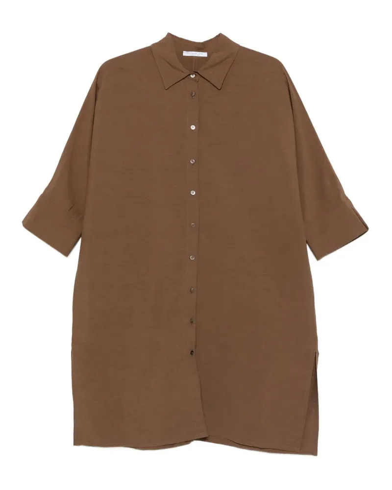 CENERE GB buttoned side-slit midi dress - Braun Braun