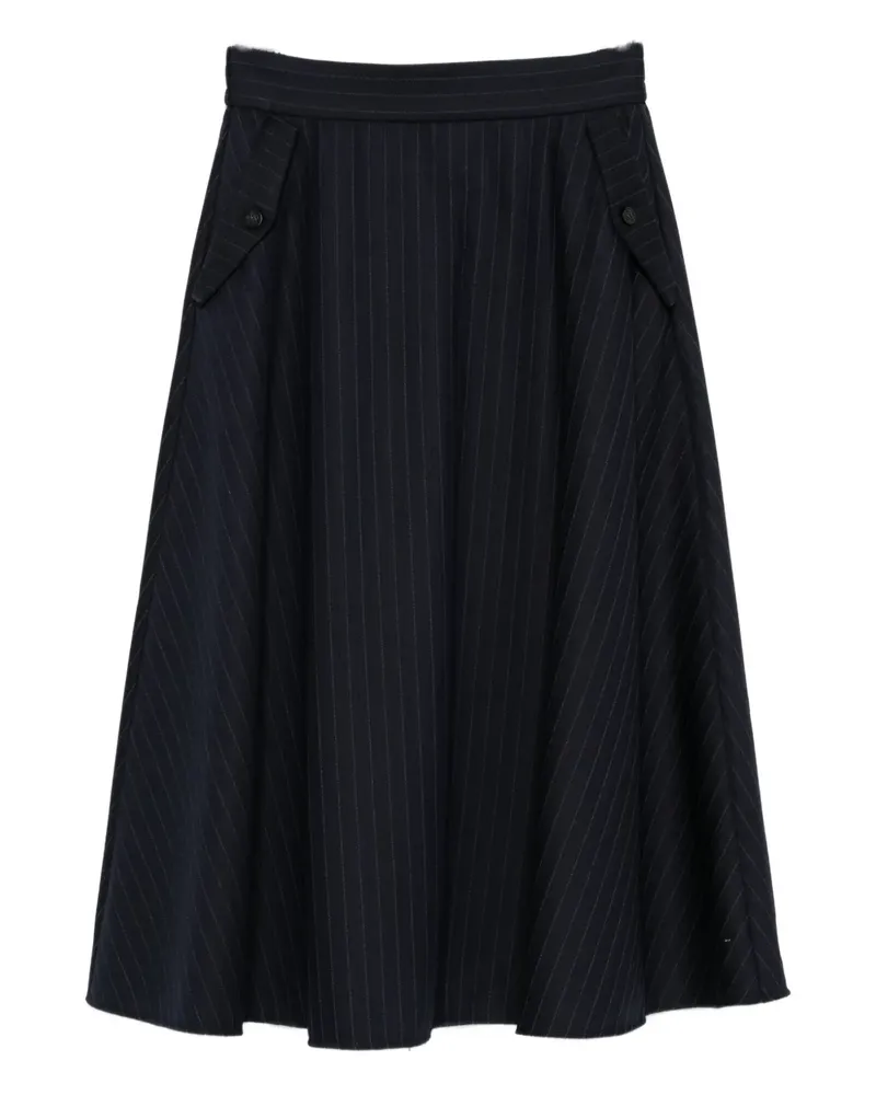 Golden Goose A-Linien-Midirock mit Nadelstreifen - Blau Blau