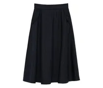 A-Linien-Midirock mit Nadelstreifen - Blau