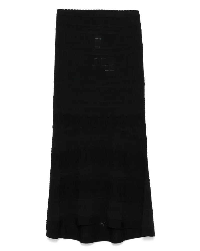 Twin-Set Gestrickter Maxirock - Schwarz Schwarz