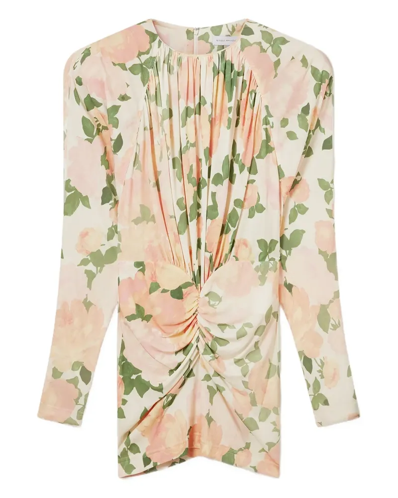 Stella McCartney Geblümtes Minikleid mit Raffung - Nude Nude