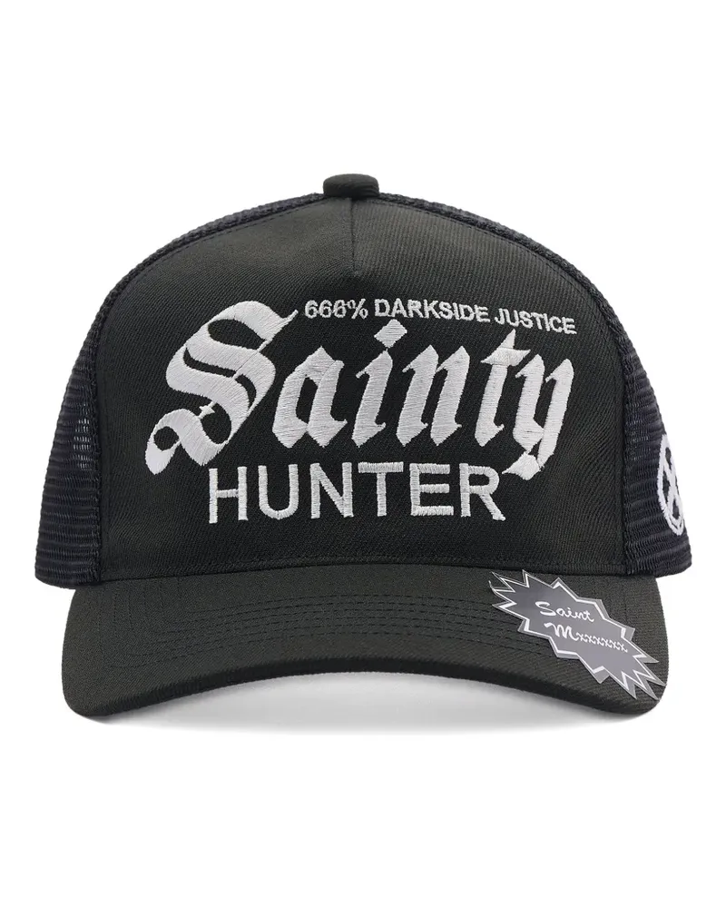 SAINT MXXXXXX embroidered mesh cap - Schwarz Schwarz