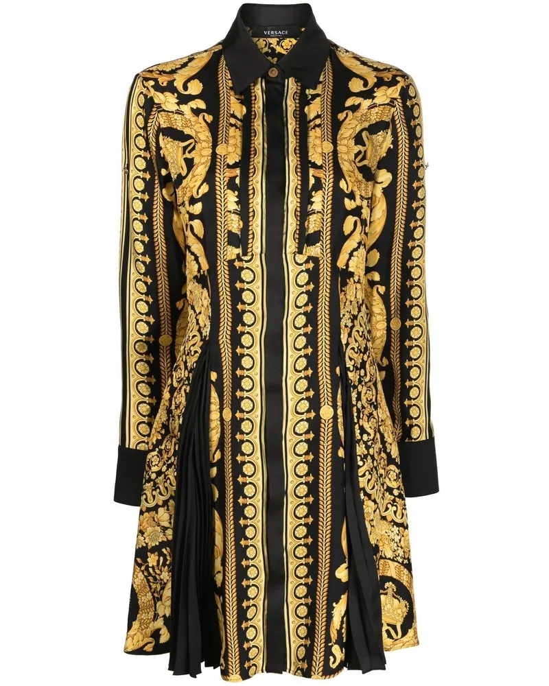 Versace Barocco Hemdkleid aus Seide - Gelb Gelb