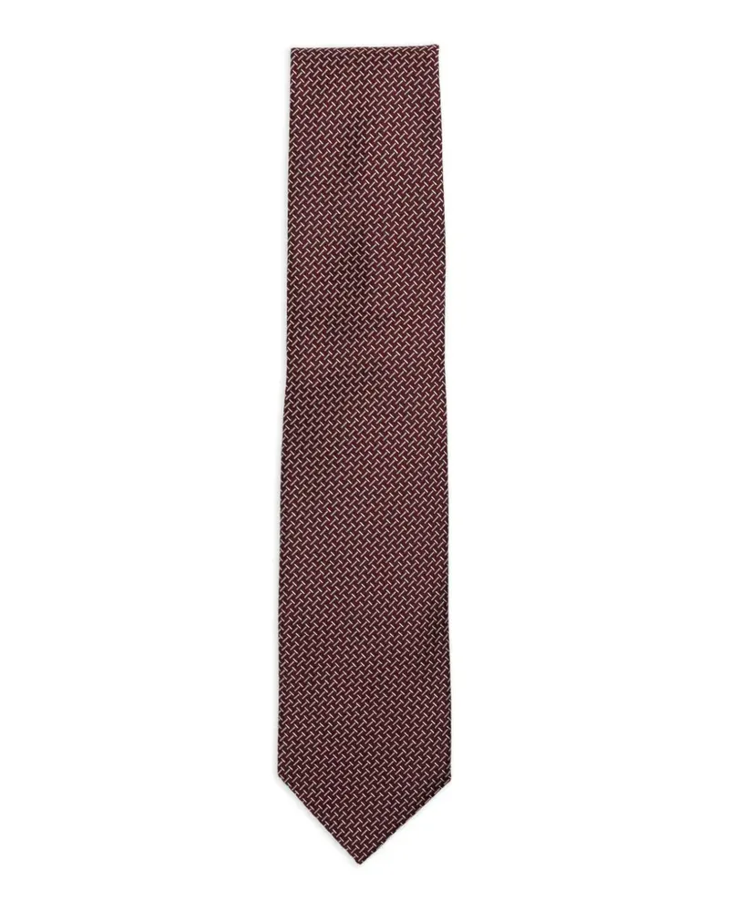 Tom Ford geometric-pattern tie - Rot Rot