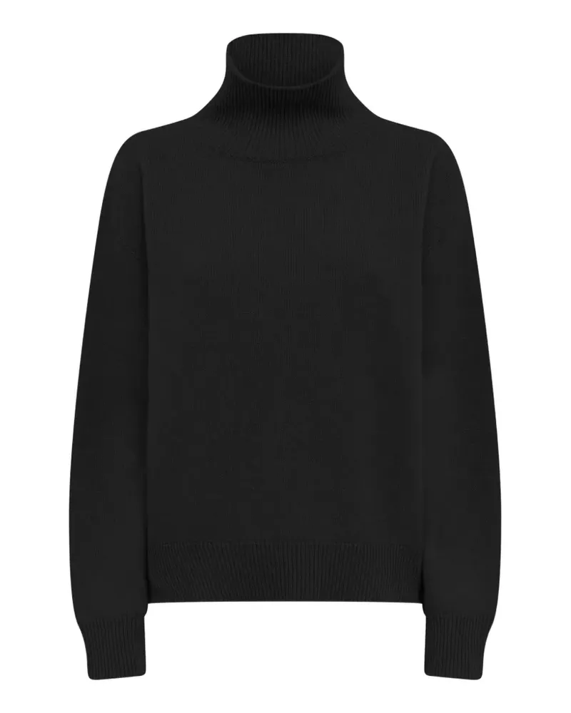 Laneus Kastiger Rollkragenpullover - Schwarz Schwarz