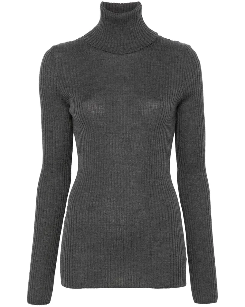 NUDE Gerippter Pullover - Grau Grau