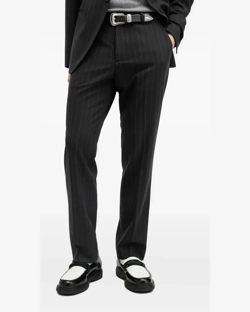 AllSaints Straight-Leg-Hose mit Nadelstreifen - Schwarz Schwarz