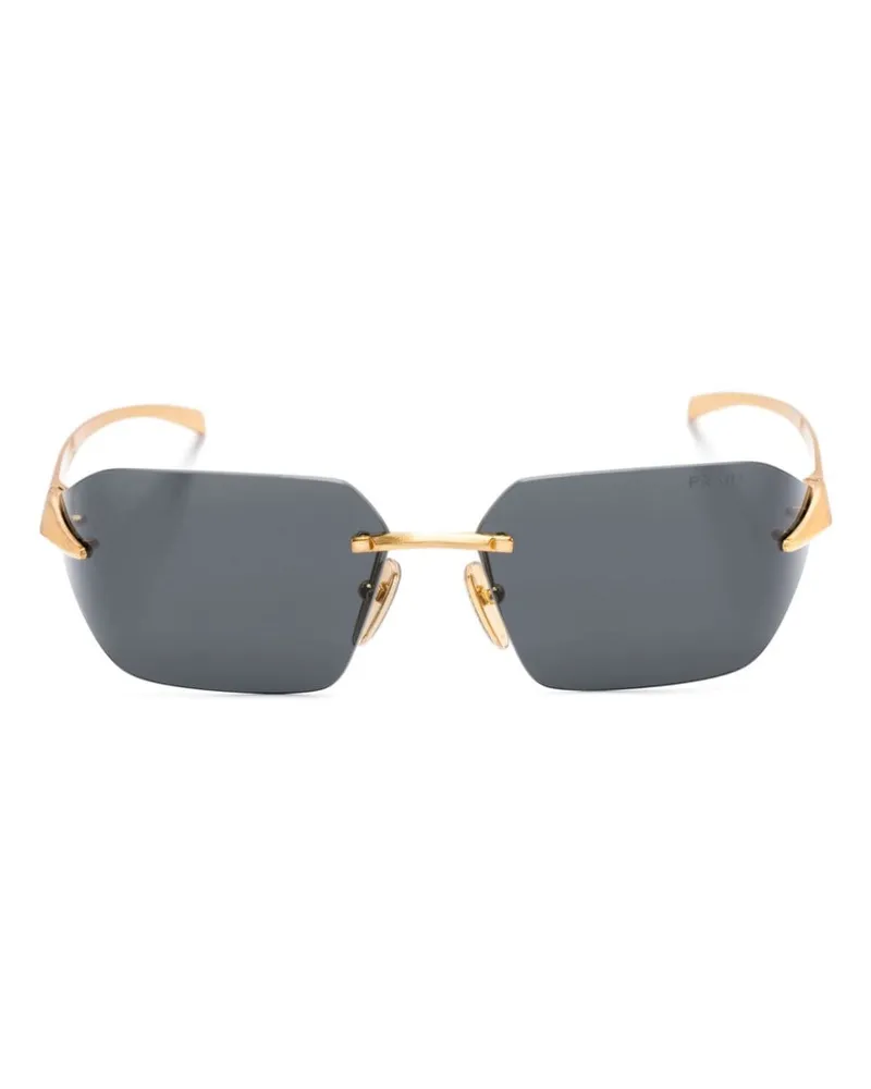 Prada Sonnenbrille mit eckigem Gestell - Gold Gold