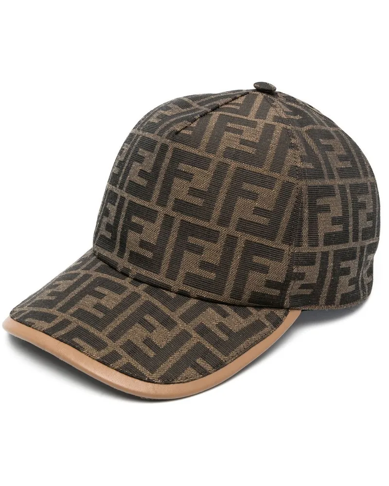 Fendi Baseballkappe mit FF-Muster Braun