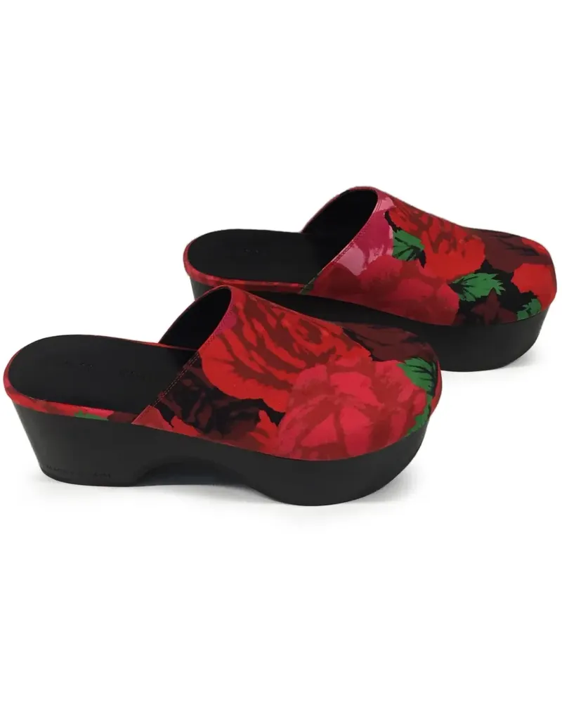 Magda Butrym Mules mit Rosen-Print - Rot Rot