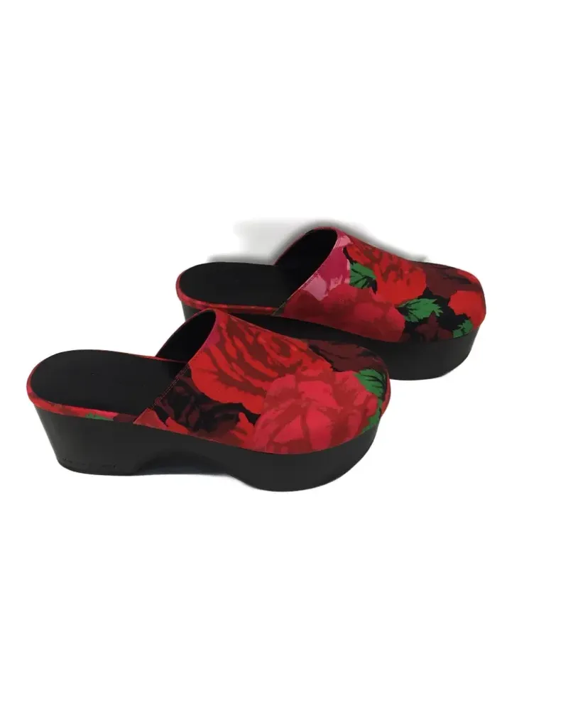 Magda Butrym Mules mit Rosen-Print - Rot Rot